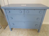 Antique Blue Painted Chest of Drawers W/Dovetail
