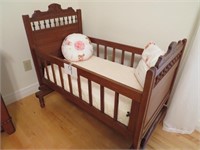 Antique Baby Bed / Rocking Cradle from Early