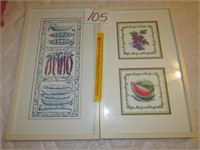 2 Pc. White Framed & Matted New Century Culinary