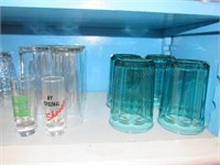 Assorted Glasses:  (8) Pink & Yellow Flowers &