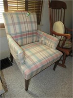Occasional Upholstered Chair on Wheels, 26" x 26"