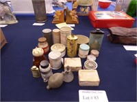 ASSORTMENT OF ANTIQUE COSMETIC PRODUCT CONTAINERS