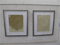 PAIR OF FRAMED IMAGE TRANSFER ON FABRIC OF