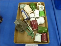 COLLECTION OF CERAMIC AND GLASS CREAMER, HAND