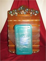 Perpetual Calendar, Wooden, Hand Painted w/Box of