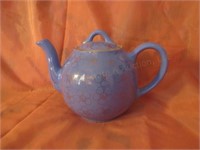 Hall Teapot, Blue, 10 Cup, Made in USA, Gold