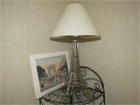 Metal Eiffel Tower Lamp 23" tall, (2) French Print