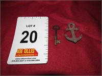 Vintage Key, Metal Ornamental Anchor