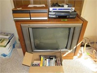RCA Console TV, 36" x 18" x 29"; Coby DVD Player;