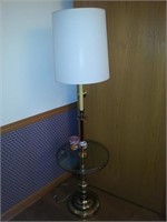 Floor lamp with glass top table