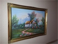 Large framed oil on canvas