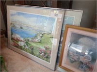 Three framed prints one signed
