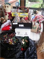 Group of  Xmas items to include three weaths and