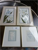 Four pieces of framed art