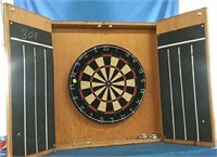 Dart board cabinet & darts - 29x29H
