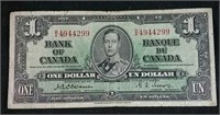 Rare 1937 Canada 1 Dollar Bill