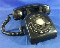Vintage Black Rotary Telephone with (506) NB Area