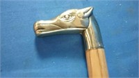 Ornate walking cane with Brass Horse Head handle