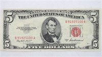 1953 A   $5.00 Red Seal Note
