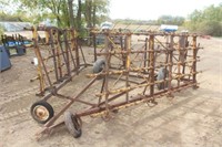 (6) 5FT-SECTION DRAG ON CART,  NEEDS TIRES