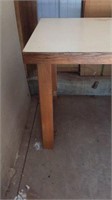 Six-foot wooden table
