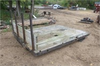 90"X 10FT STEEL FRAMED FLAT BED WITH HEADACHE RACK
