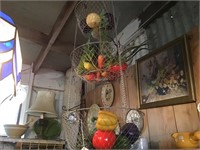 Hangin Fruit Basket  w/ Decor Fruit