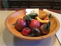 Wood Fruit Bowl Set