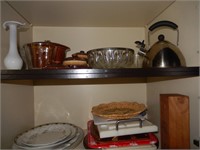 Trays, Glass Bowls, Stainless Kettle