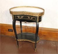 Louis XV Style Ormolu Kidney Shaped Table in Black