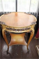 Carved Wood Decorative Side / End Table