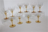 Vintage Golden Yellow Stemware Champagne Set