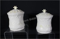 Belleek Shell & Coral Porcelain Biscuit Jars