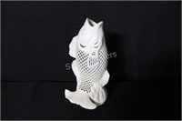 Ceramic White Glazed KOI Carp Fish Vase / Figurine