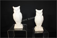 Belleek Porcelain Owl Vases