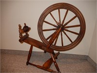 Antique wood spinning wheel