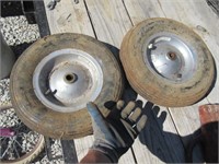 2 larger wheel barrow tires