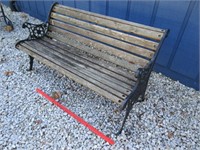 iron & wood park bench - 4ft wide