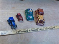 Toy cars, tractor, Volkswagen beetle, wood car