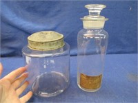 2 antique apothecary jars
