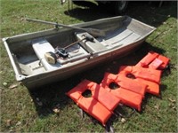 smaller 8ft flat bottom jon boat & accessories