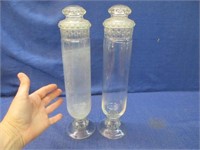 2 antique 15in tall apothecary jars - skinny