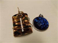 Pair of large colorful Pendants