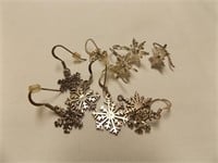 Group of  Silver Snowflake earrings