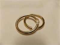 14kt yellow gold large tube hoop style earrings