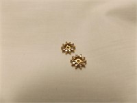 14kt yellow gold diamond jackets/for earrings