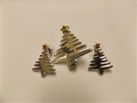 Christmas tree pin/ pendant and earring set