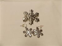 Snowflake brooch and earrings Cute!