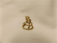 14 kt gold snowman charm