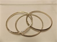 3 Sterling silver bangle bracelets